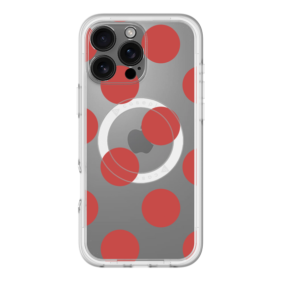 スリムプロテクションプレミアムケース with MagSafe［ シンプルドット - Red ］
