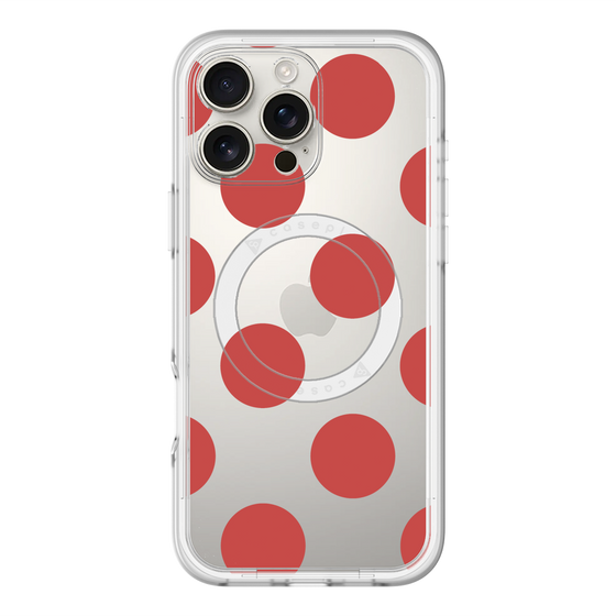スリムプロテクションプレミアムケース with MagSafe［ シンプルドット - Red ］