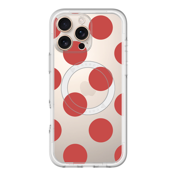 スリムプロテクションプレミアムケース with MagSafe［ シンプルドット - Red ］