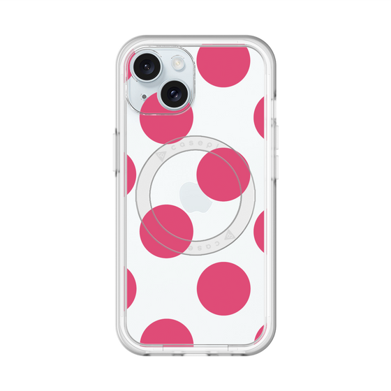 スリムプロテクションプレミアムケース with MagSafe［ シンプルドット - Pink ］