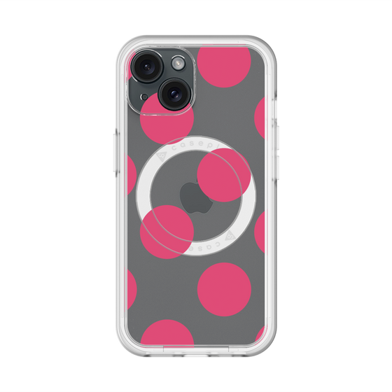 スリムプロテクションプレミアムケース with MagSafe［ シンプルドット - Pink ］