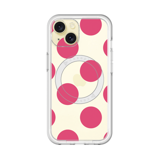 スリムプロテクションプレミアムケース with MagSafe［ シンプルドット - Pink ］