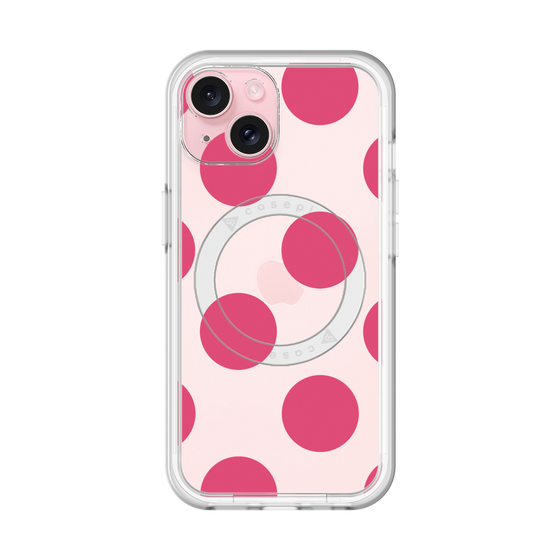 スリムプロテクションプレミアムケース with MagSafe［ シンプルドット - Pink ］