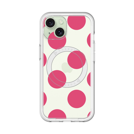 スリムプロテクションプレミアムケース with MagSafe［ シンプルドット - Pink ］