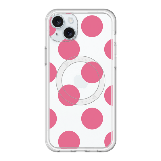 スリムプロテクションプレミアムケース with MagSafe［ シンプルドット - Pink ］