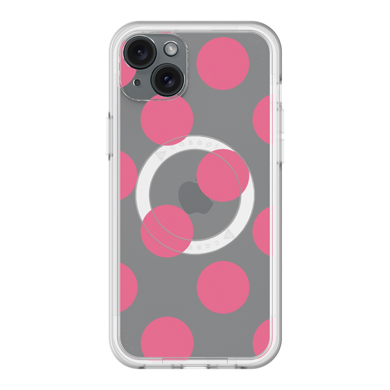 スリムプロテクションプレミアムケース with MagSafe［ シンプルドット - Pink ］