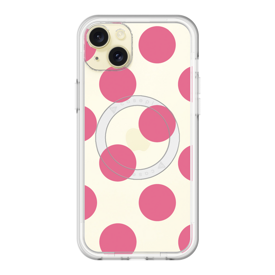 スリムプロテクションプレミアムケース with MagSafe［ シンプルドット - Pink ］