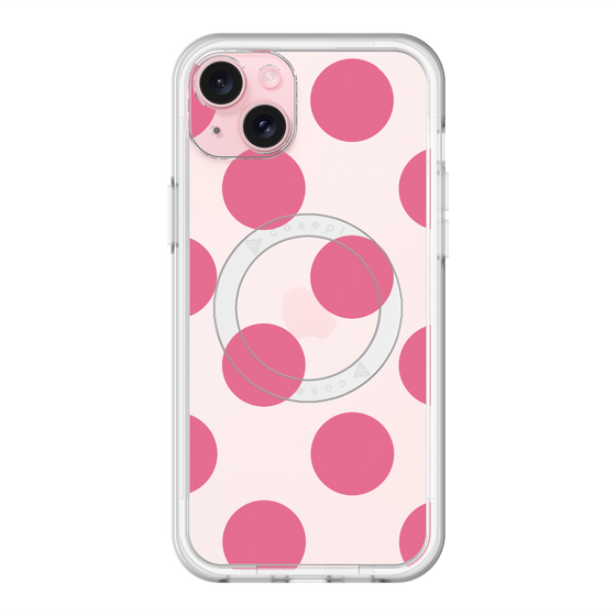 スリムプロテクションプレミアムケース with MagSafe［ シンプルドット - Pink ］
