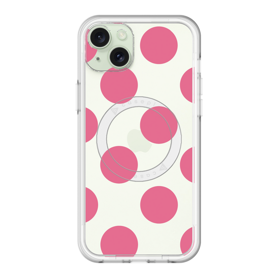 スリムプロテクションプレミアムケース with MagSafe［ シンプルドット - Pink ］