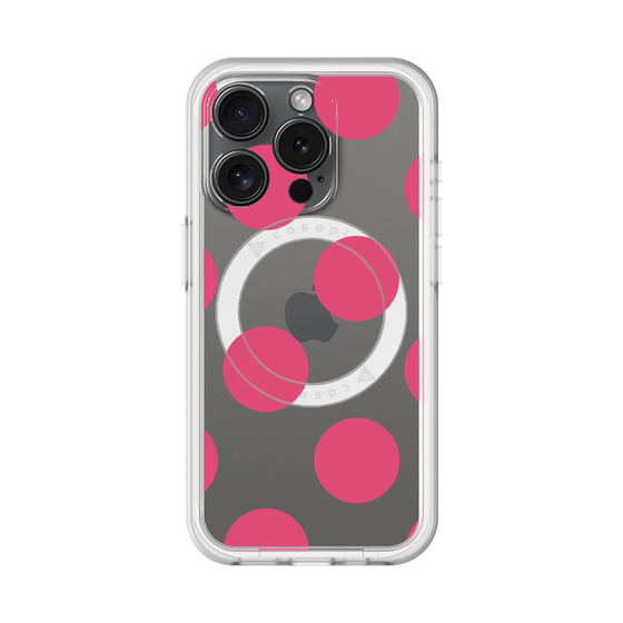 スリムプロテクションプレミアムケース with MagSafe［ シンプルドット - Pink ］