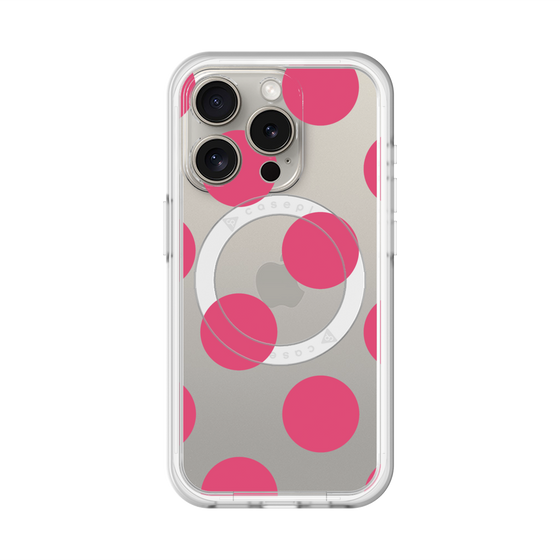スリムプロテクションプレミアムケース with MagSafe［ シンプルドット - Pink ］