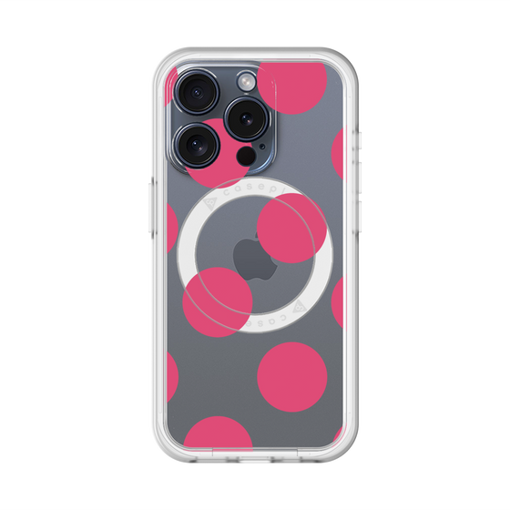 スリムプロテクションプレミアムケース with MagSafe［ シンプルドット - Pink ］