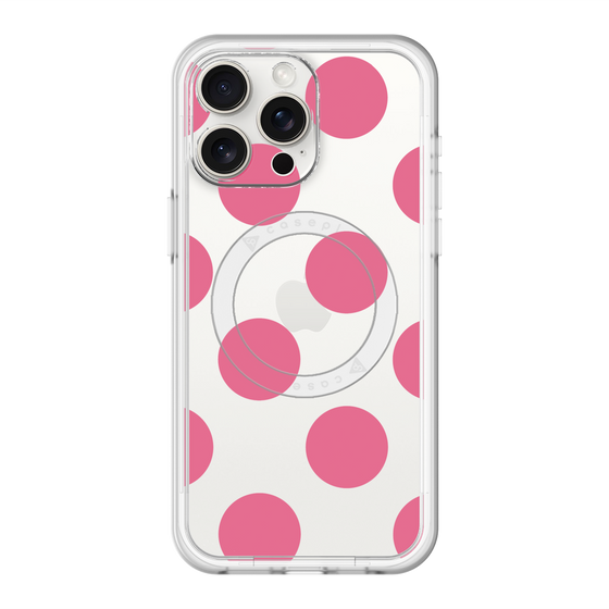 スリムプロテクションプレミアムケース with MagSafe［ シンプルドット - Pink ］