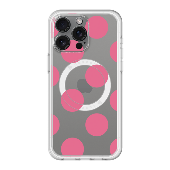 スリムプロテクションプレミアムケース with MagSafe［ シンプルドット - Pink ］