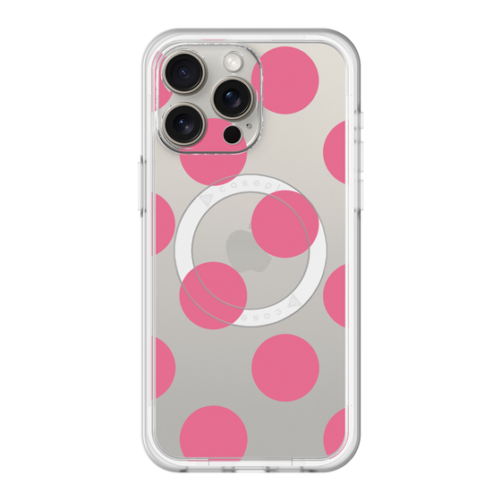 スリムプロテクションプレミアムケース with MagSafe［ シンプルドット - Pink ］