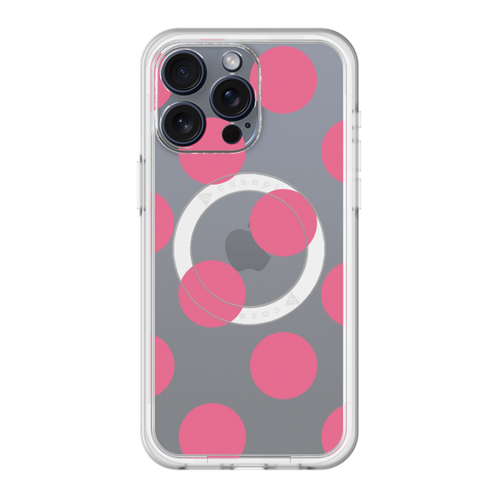 スリムプロテクションプレミアムケース with MagSafe［ シンプルドット - Pink ］