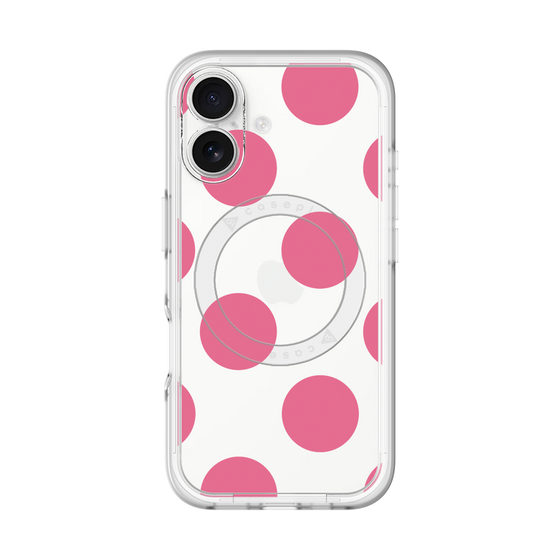 スリムプロテクションプレミアムケース with MagSafe［ シンプルドット - Pink ］