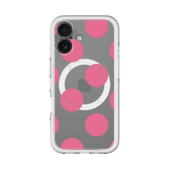 スリムプロテクションプレミアムケース with MagSafe［ シンプルドット - Pink ］