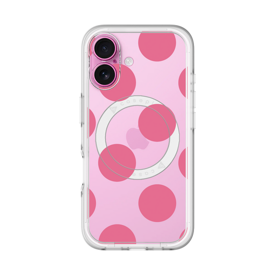スリムプロテクションプレミアムケース with MagSafe［ シンプルドット - Pink ］