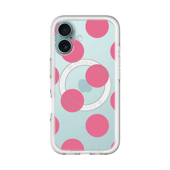 スリムプロテクションプレミアムケース with MagSafe［ シンプルドット - Pink ］