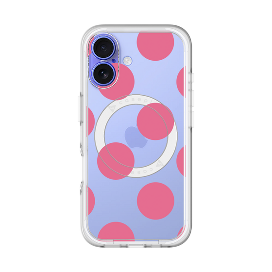 スリムプロテクションプレミアムケース with MagSafe［ シンプルドット - Pink ］