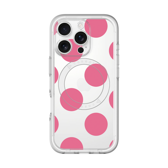 スリムプロテクションプレミアムケース with MagSafe［ シンプルドット - Pink ］