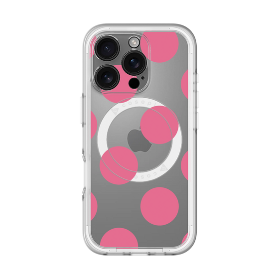 スリムプロテクションプレミアムケース with MagSafe［ シンプルドット - Pink ］