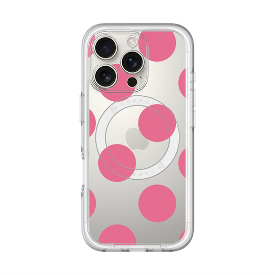 スリムプロテクションプレミアムケース with MagSafe［ シンプルドット - Pink ］