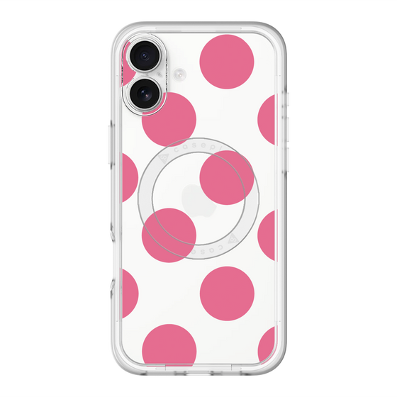 スリムプロテクションプレミアムケース with MagSafe［ シンプルドット - Pink ］