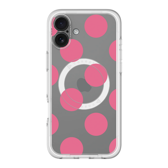 スリムプロテクションプレミアムケース with MagSafe［ シンプルドット - Pink ］