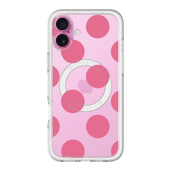 スリムプロテクションプレミアムケース with MagSafe［ シンプルドット - Pink ］