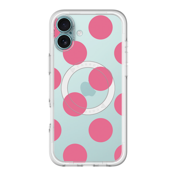 スリムプロテクションプレミアムケース with MagSafe［ シンプルドット - Pink ］