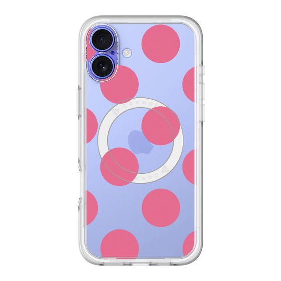 スリムプロテクションプレミアムケース with MagSafe［ シンプルドット - Pink ］