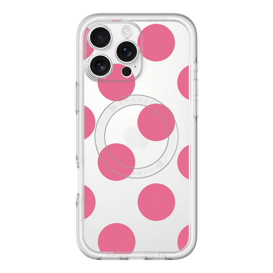 スリムプロテクションプレミアムケース with MagSafe［ シンプルドット - Pink ］