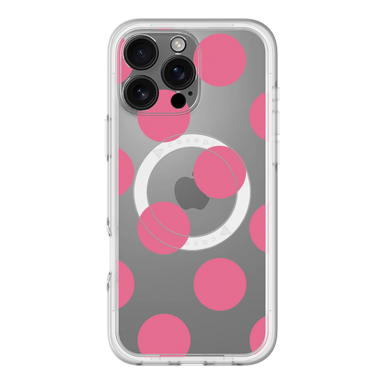 スリムプロテクションプレミアムケース with MagSafe［ シンプルドット - Pink ］