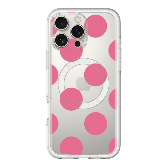 スリムプロテクションプレミアムケース with MagSafe［ シンプルドット - Pink ］
