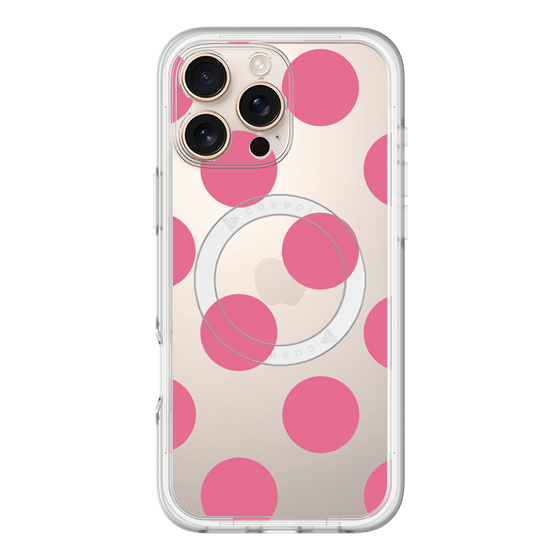 スリムプロテクションプレミアムケース with MagSafe［ シンプルドット - Pink ］