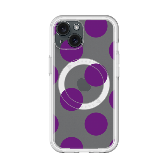 スリムプロテクションプレミアムケース with MagSafe［ シンプルドット - Purple ］