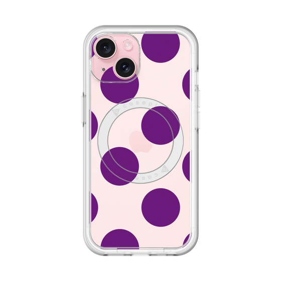 スリムプロテクションプレミアムケース with MagSafe［ シンプルドット - Purple ］