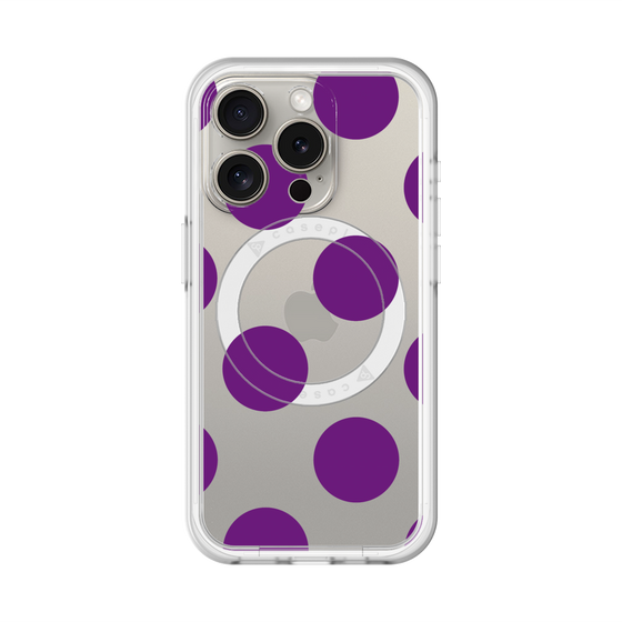 スリムプロテクションプレミアムケース with MagSafe［ シンプルドット - Purple ］