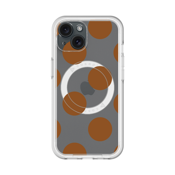 スリムプロテクションプレミアムケース with MagSafe［ シンプルドット - Brown ］