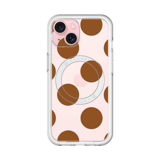 スリムプロテクションプレミアムケース with MagSafe［ シンプルドット - Brown ］