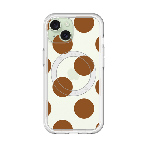 スリムプロテクションプレミアムケース with MagSafe［ シンプルドット - Brown ］