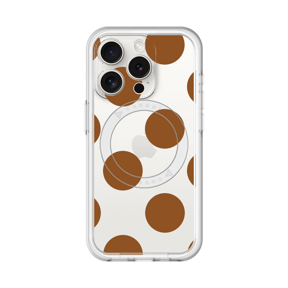 スリムプロテクションプレミアムケース with MagSafe［ シンプルドット - Brown ］