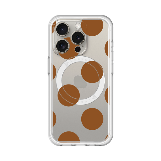 スリムプロテクションプレミアムケース with MagSafe［ シンプルドット - Brown ］