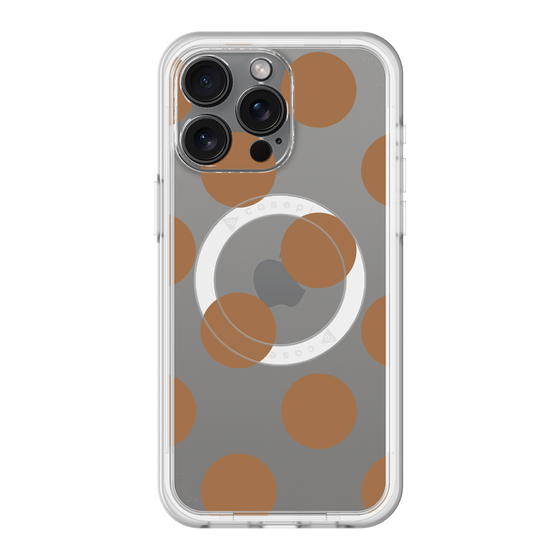 スリムプロテクションプレミアムケース with MagSafe［ シンプルドット - Brown ］