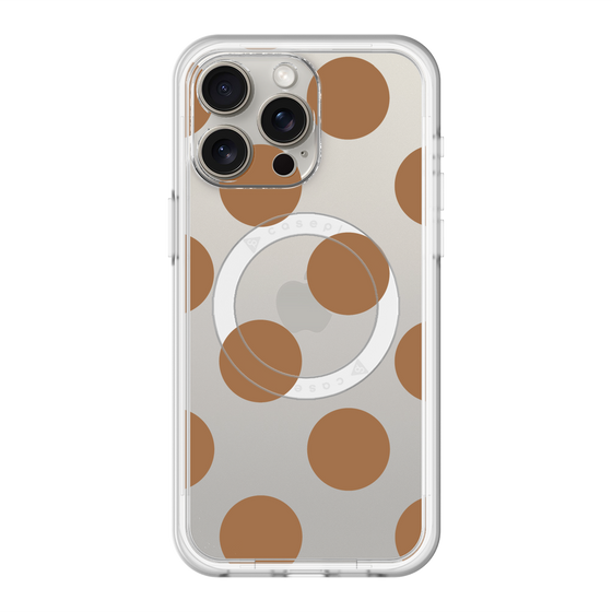 スリムプロテクションプレミアムケース with MagSafe［ シンプルドット - Brown ］