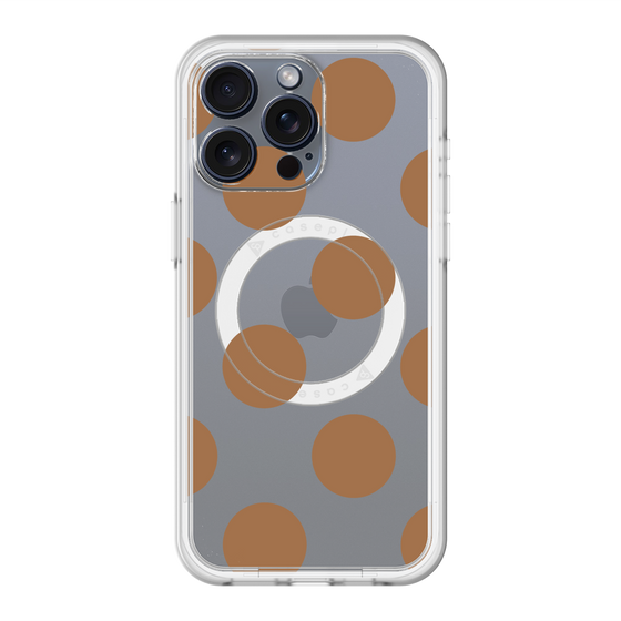 スリムプロテクションプレミアムケース with MagSafe［ シンプルドット - Brown ］