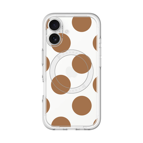 スリムプロテクションプレミアムケース with MagSafe［ シンプルドット - Brown ］