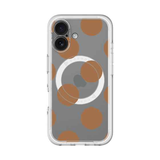 スリムプロテクションプレミアムケース with MagSafe［ シンプルドット - Brown ］